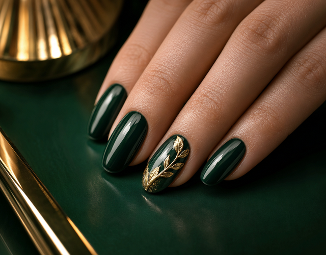 Smaragdgrüne Glossy Nails von Elly Nails Sachsenhausen